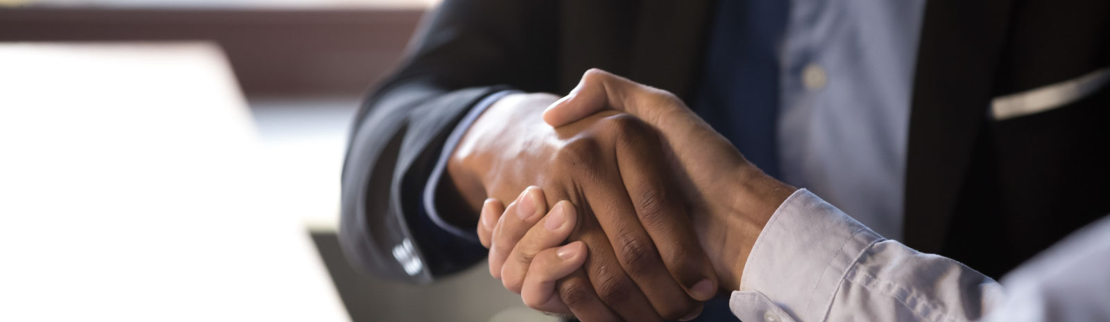 Businesspersons shaking hands.