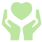 Heart and hands icon